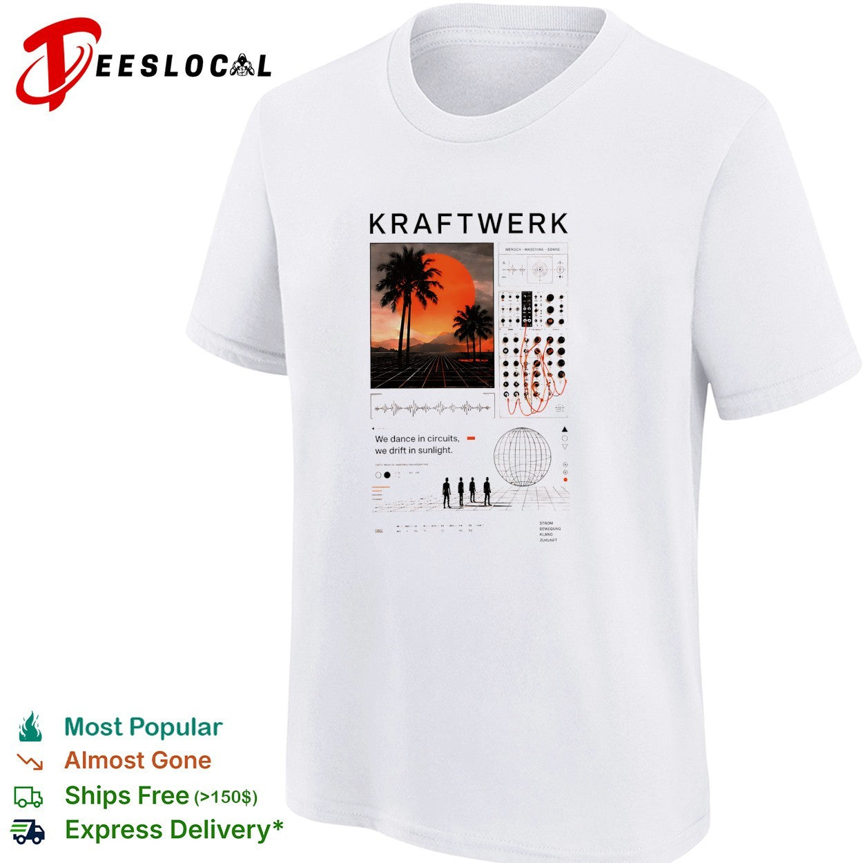 Kraftwerk we dance in circuits we drift in sunlight Mensch Maschine Sonne shirt