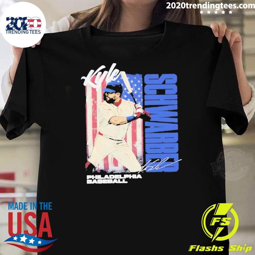 Kyle Schwarber Philadelphia Baseball Usa Flag Signature Shirt
