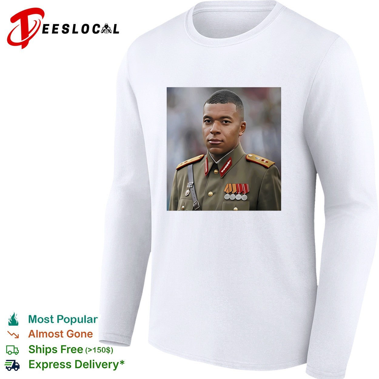 Kylian Mbappe military uniform photo shirt