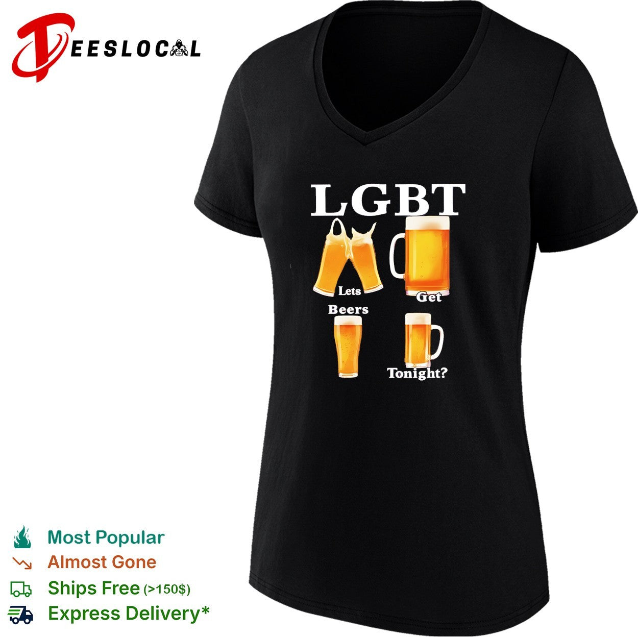 LGBT lets get beers tonight beer drinking humor shirt