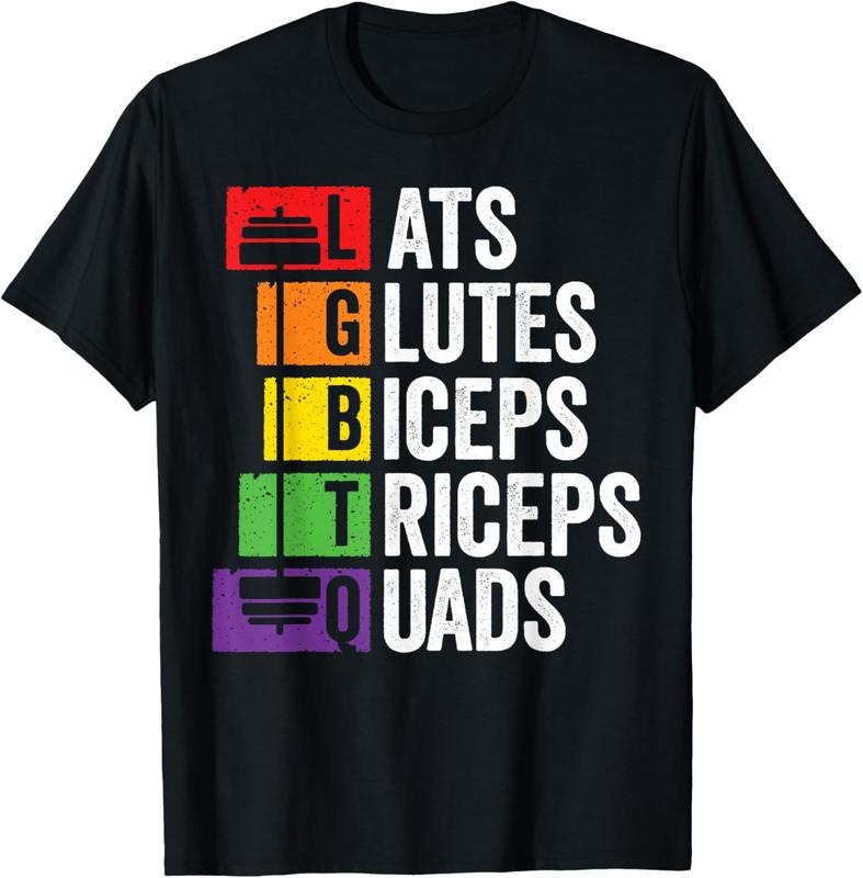 LGBTQ Weightlifting Lats Glutes Biceps Triceps Quads Rainbow T-Shirt Hoodie, Sweatshirt | PodTeesHub.com