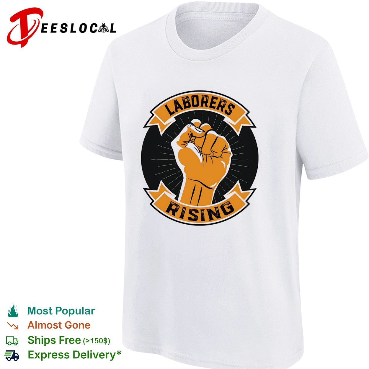 Laborers Rising Fist Solidarity Power Union Shirt