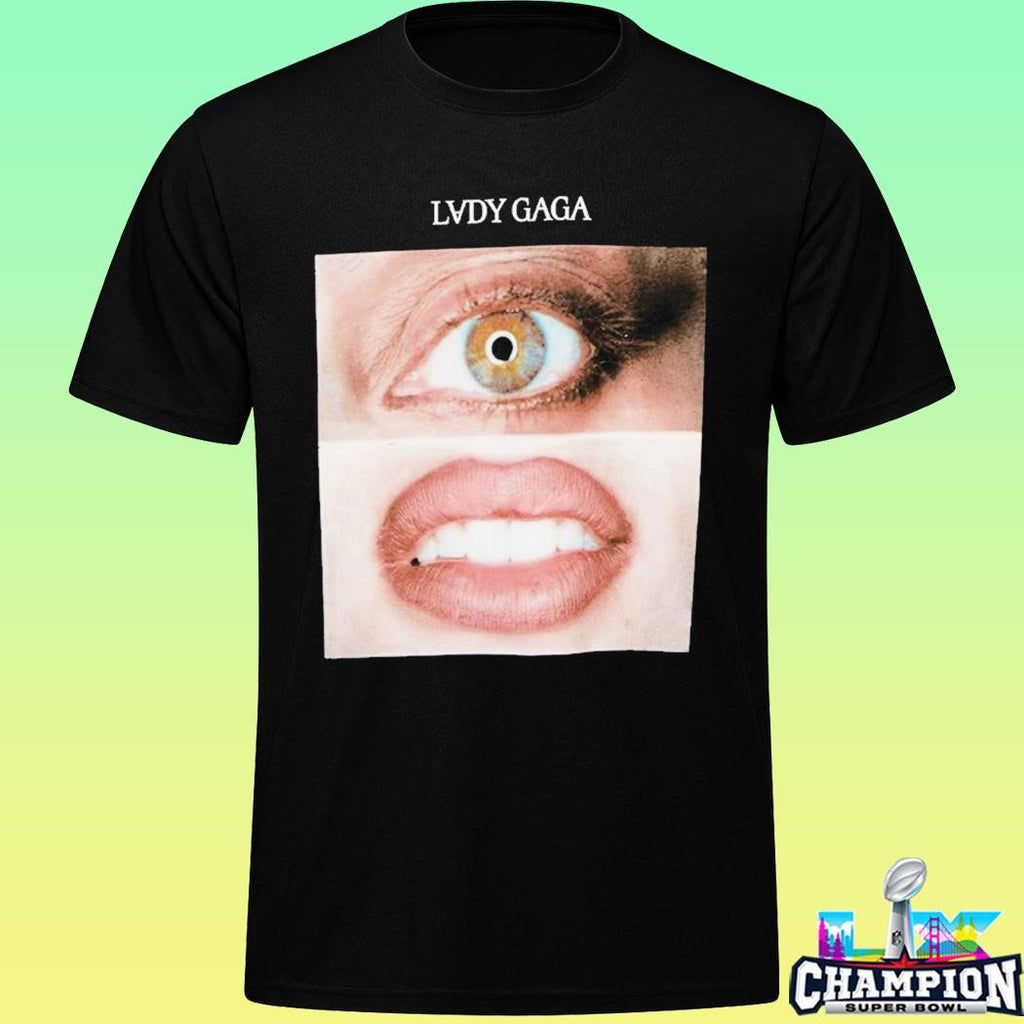 Lady Gaga Eyes And Mouth Panels Shirt