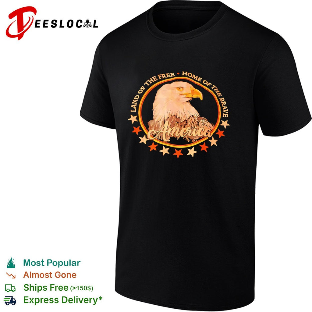 Land of the Free Home of the Brave America Bald Eagle shirt