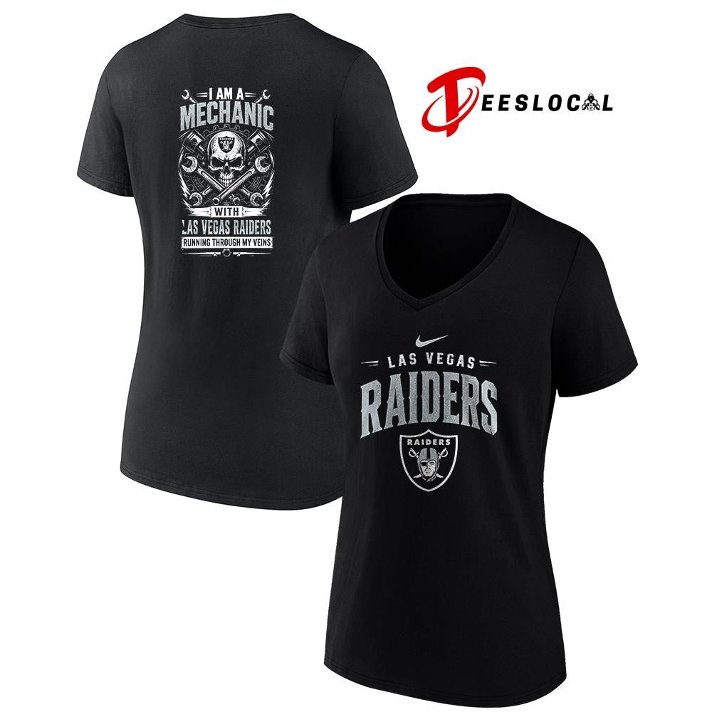 LasVegasRaidersIamamechanicrunningthroughmyveinsskeletonshirt