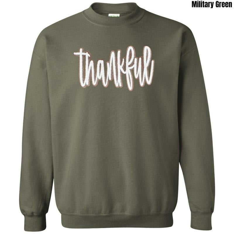 Layered Thankful Fluffy Patch Sweatshirt T-Shirts, Hoodie | PodTeesHub.com