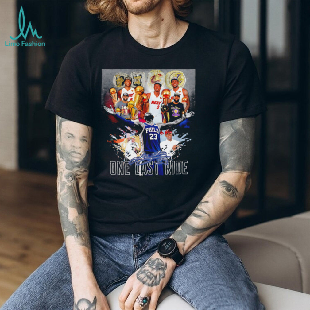LeBron James 76ers One Last Ride Collage Signature shirt