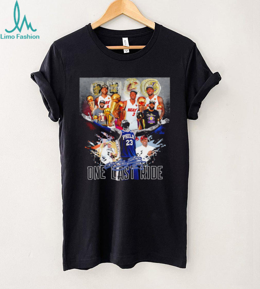 LeBron James 76ers One Last Ride Collage Signature shirt