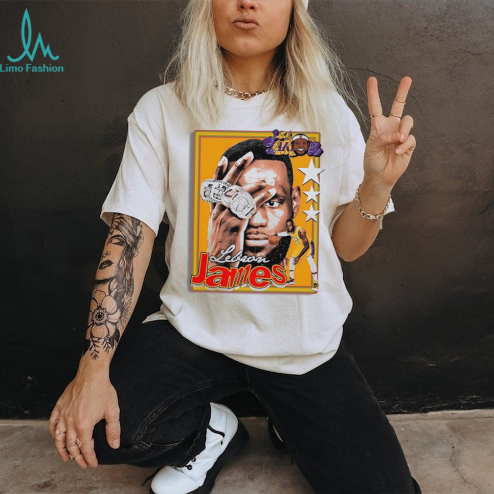 LeBron James in Los Angeles Lakers jersey 90s vintage shirt