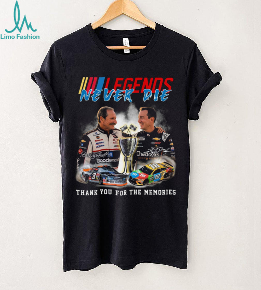 Legends Never Die Dale Earnhardt Kyle Busch Racing Tribute Graphic T Shirt