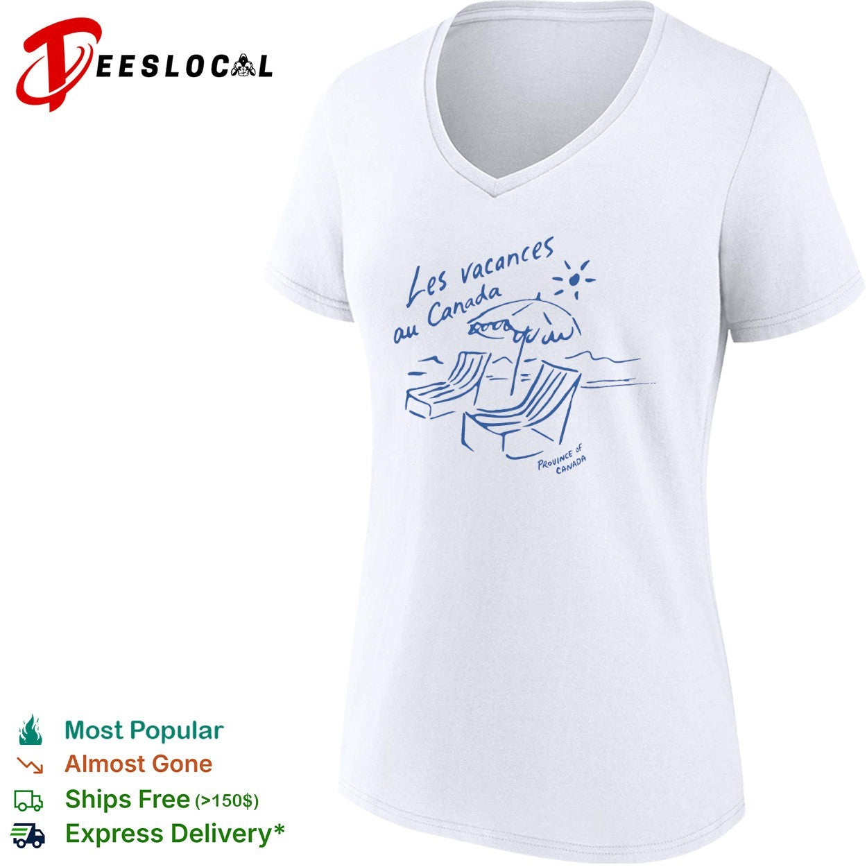 Les vacances au Canada Province of Canada beach umbrella shirt