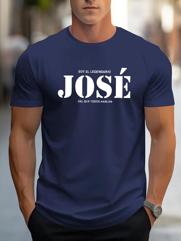 Letter Pattern Printed T-Shirt, Casual Fitted Short Sleeve Shirt for Summer, Trendy New Fashion Top for Men and Women...