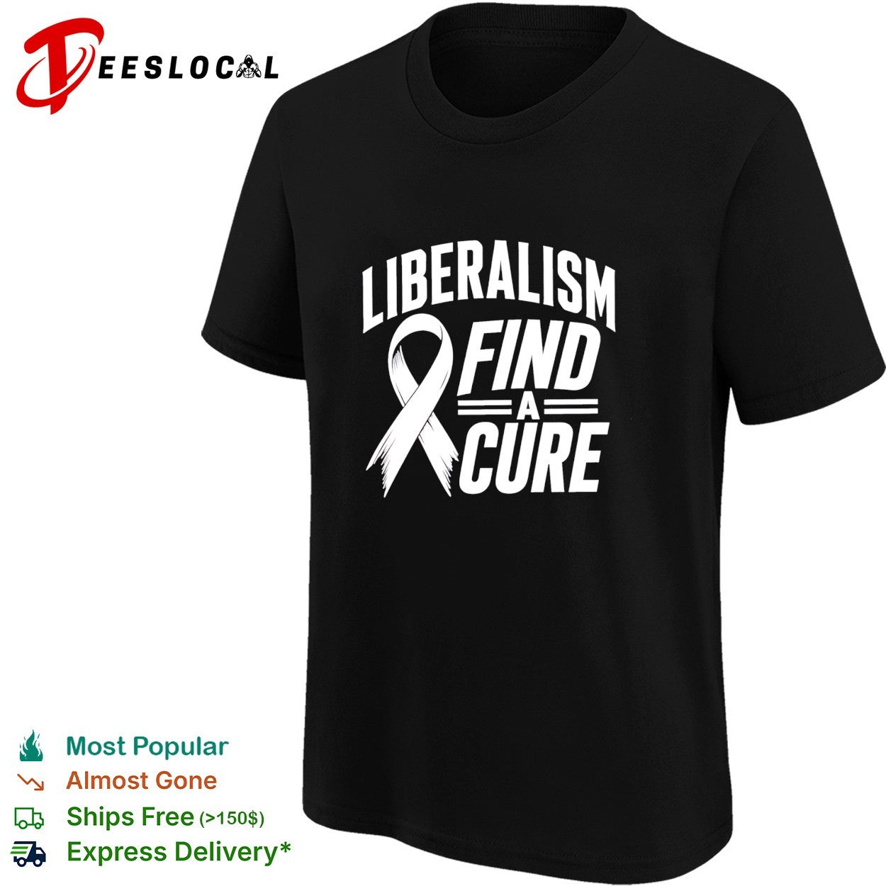 Liberalism find a cure political satire white ribbon shirt