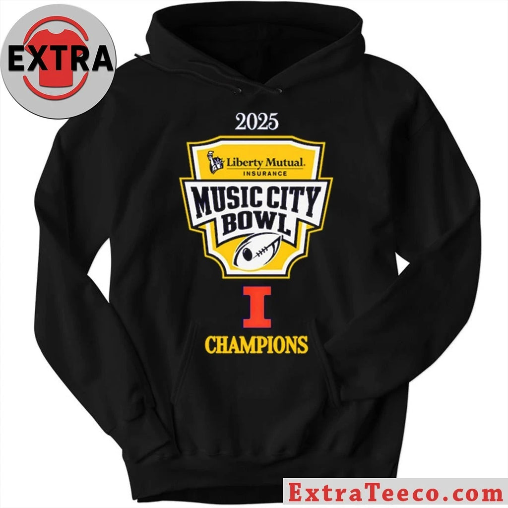 Liberty Mutual Music City Bowl 2025 Illinois Fighting Illini vs. Tennessee Volunteers at Nissan Stadium in Nashville, Tennessee Logo T-Shirt