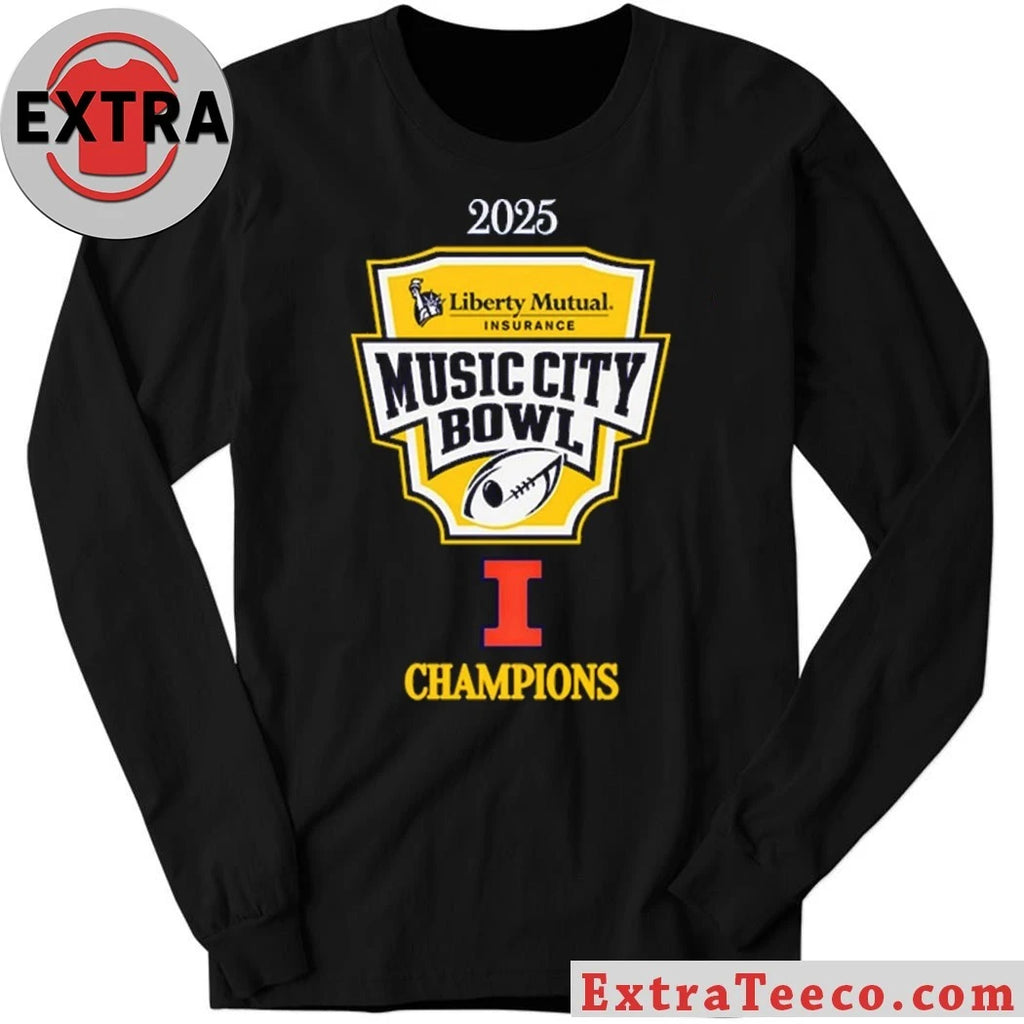 Liberty Mutual Music City Bowl 2025 Illinois Fighting Illini vs. Tennessee Volunteers at Nissan Stadium in Nashville, Tennessee Logo T-Shirt