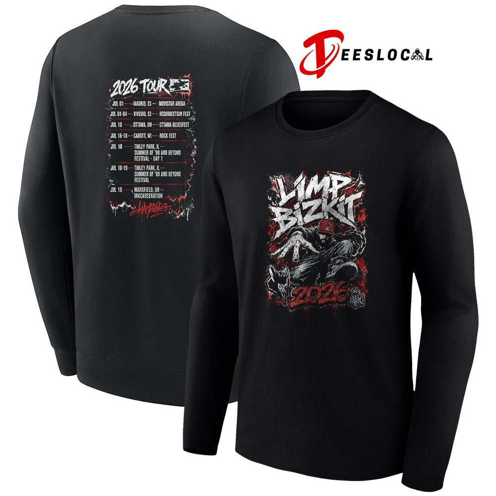 Limp Bizkit 2026 tour dates schedule graphic shirt