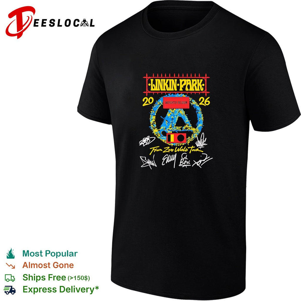 Linkin Park From Zero World Tour Werchter Belgium 2026 signatures shirt