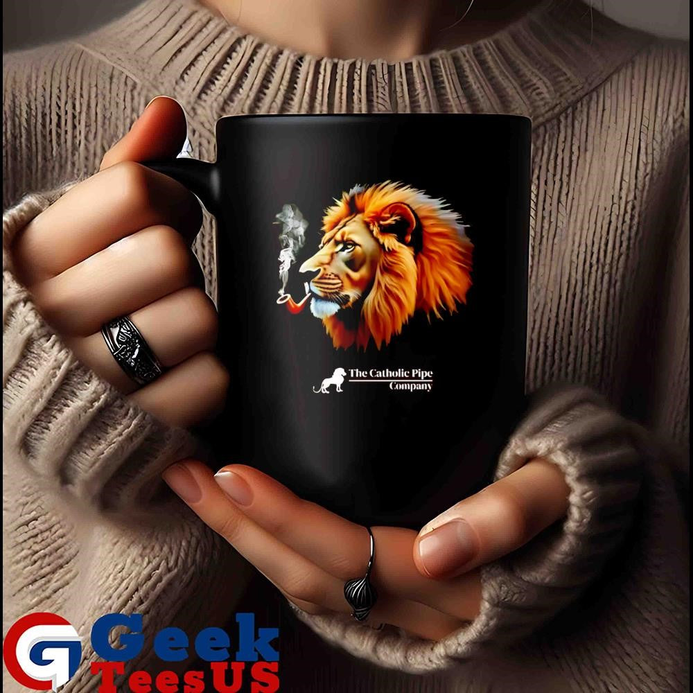 Lion smoking the catholic pipe company shirt