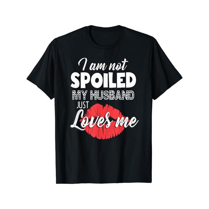 Lips Letter Print Crew Neck T Shirt Casual Short Sleeve Spring Summer Womens Fashion Black Top Hoodie, Sweatshirt