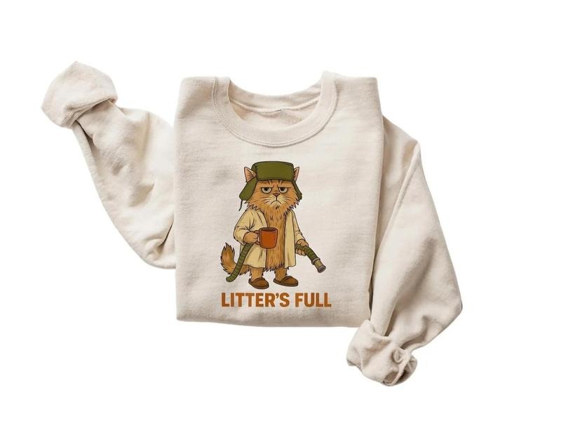 Litter's Full Christmas Vacation Cat Shirt, Litters Full Cat Sweatshirt, Christmas Vacation Shitter's Full, Funny...