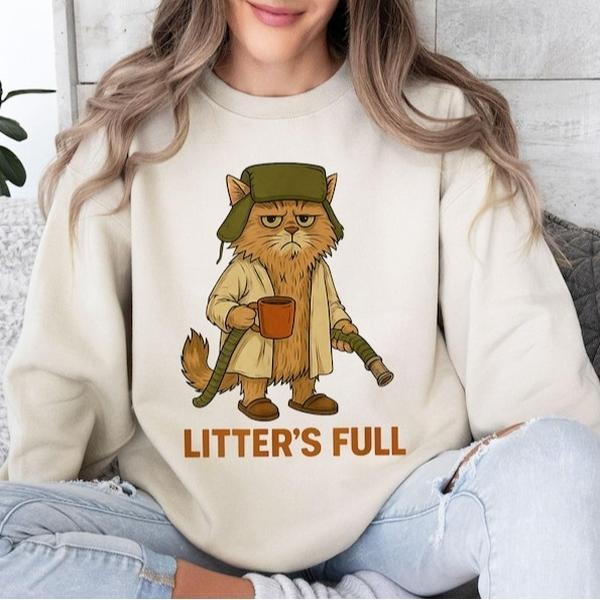 Litter's Full Christmas Vacation Cat Sweatshirt, National Lampoon's Vacation Xmas Tee Hoodie | PodTeesHub.com