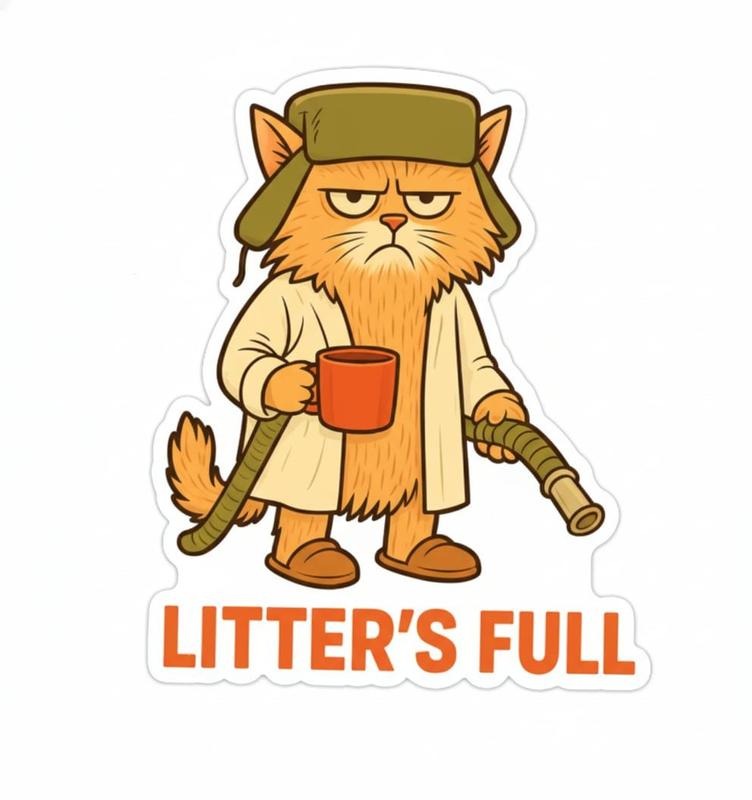 Litter's Full Christmas Vacation sticker, Litters Full Cat sticker T-Shirts, Hoodie, Sweatshirt | PodTeesHub.com