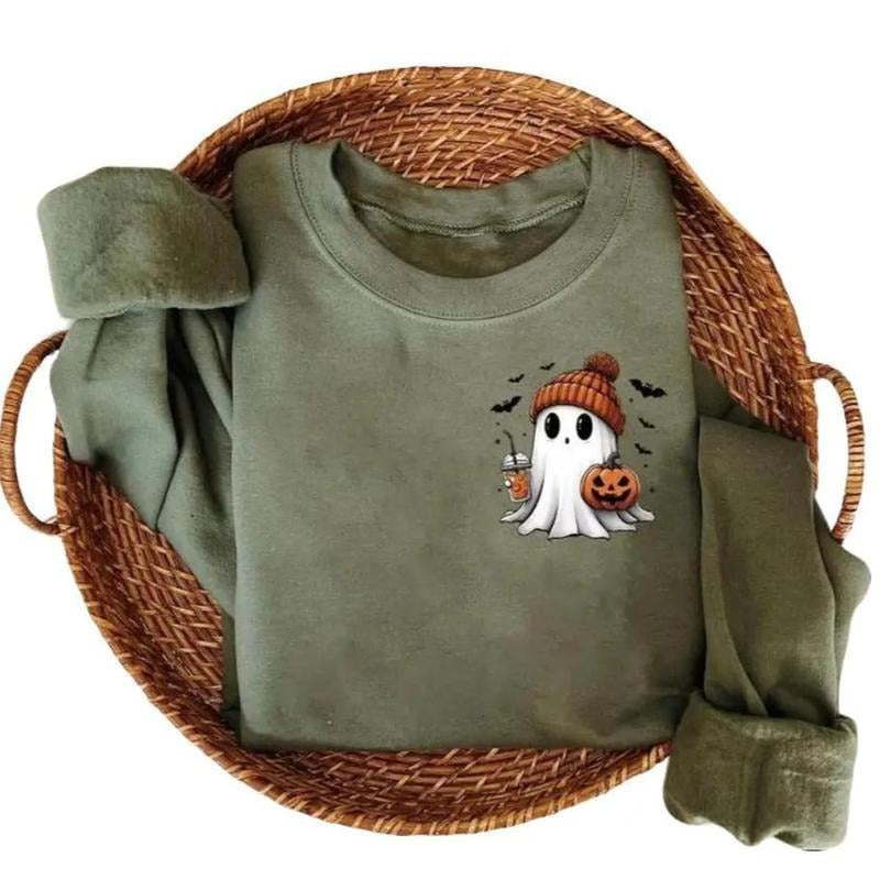 Little Ghost Ice Coffee Sweatshirt, Halloween Ghost Coffee Sweatshirt, Bougie Ghost Sweatshirt, Spooky Season, Cute Ghost...