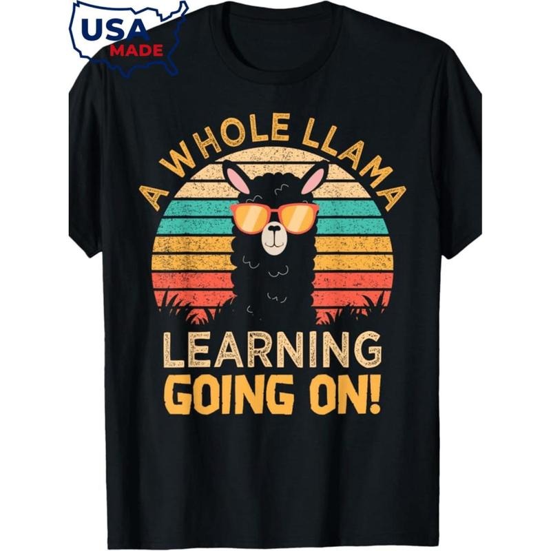 Llama Learning Adventure Fun T-Shirt For Students And Teachers Hoodie, Sweatshirt | PodTeesHub.com
