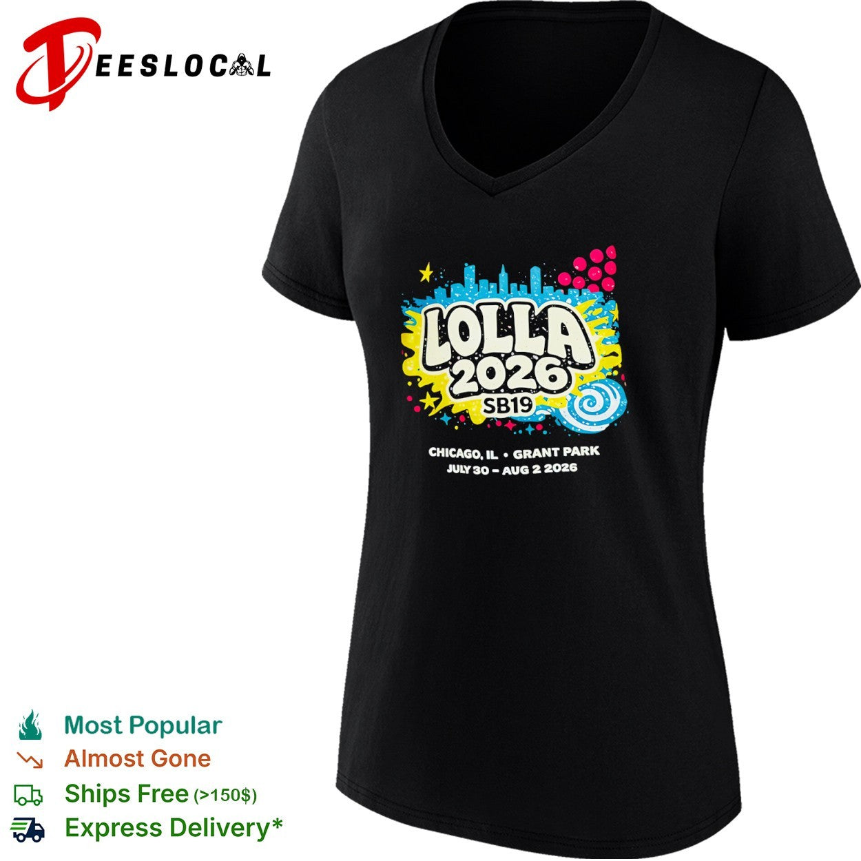 Lolla 2026 SB19 Chicago IL Grant Park July 30 Aug 2 2026 Concert Fan Event shirt