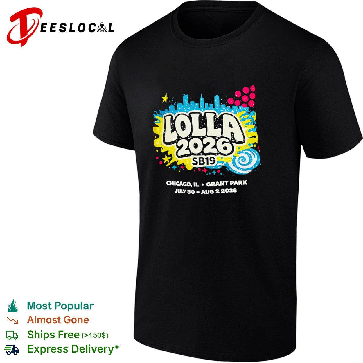 Lolla 2026 SB19 Chicago IL Grant Park July 30 Aug 2 2026 Concert Fan Event shirt