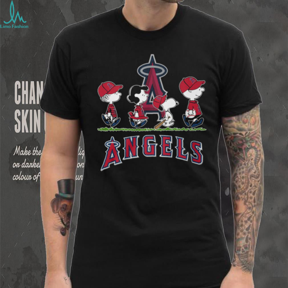 Los Angeles Angels Peanuts Characters Baseball Shirt