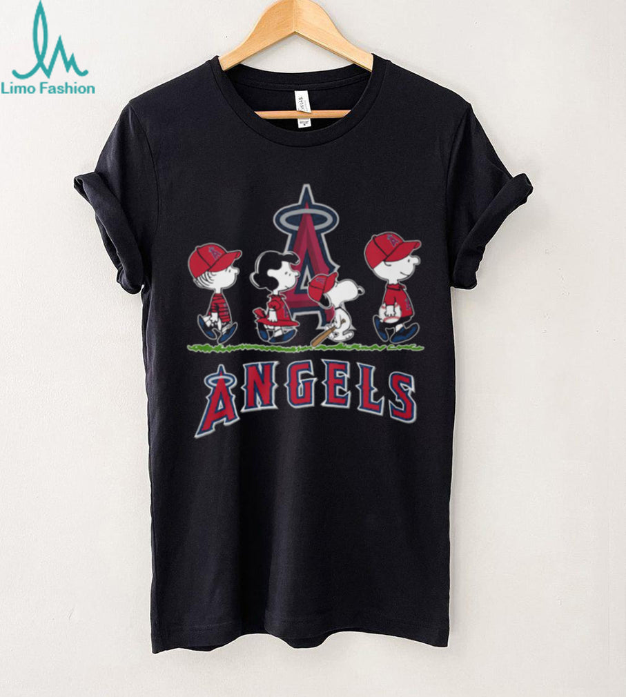 Los Angeles Angels Peanuts Characters Baseball Shirt