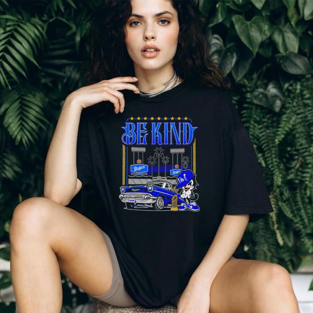 Los Angeles Dodgers Be Kind Vintage Blue Car T Shirt