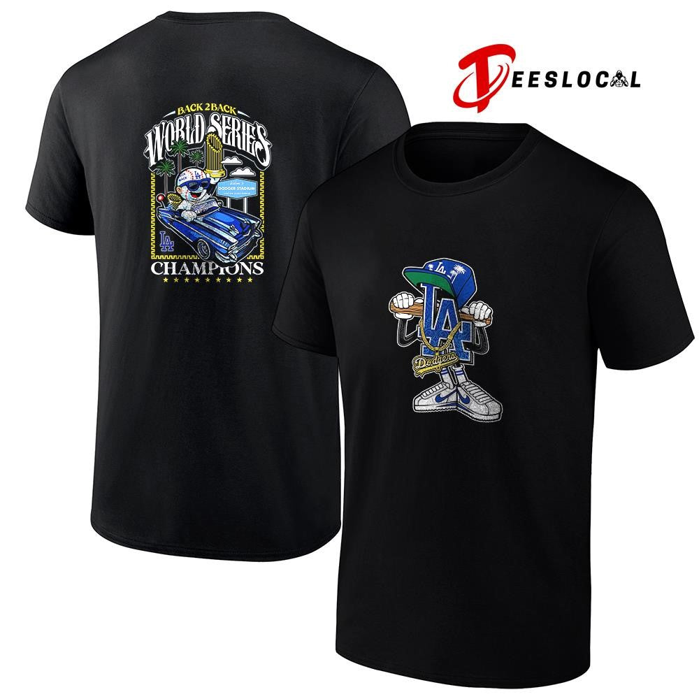 Los Angeles Dodgers back to back World Series champions logo mascot shirt