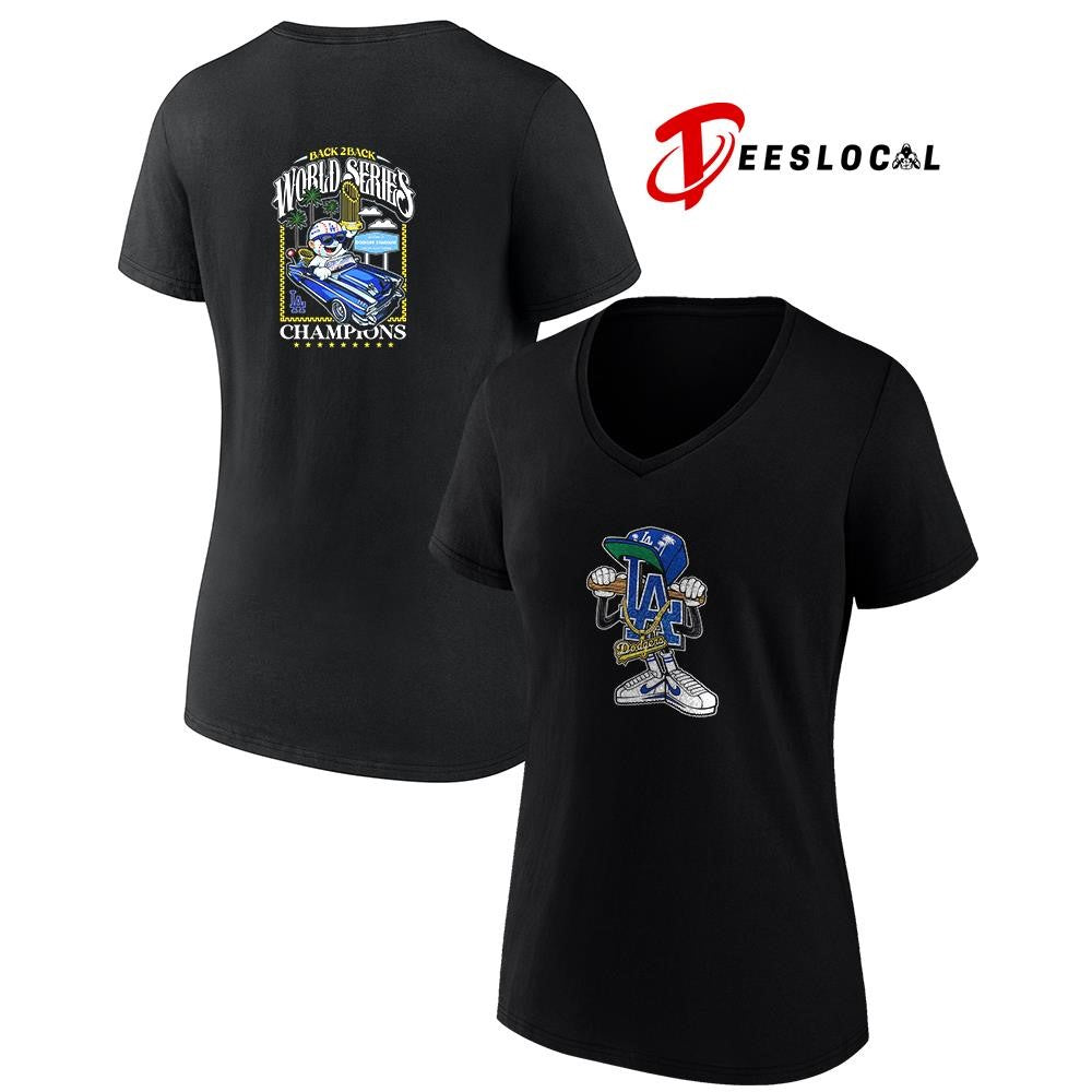 Los Angeles Dodgers back to back World Series champions logo mascot shirt