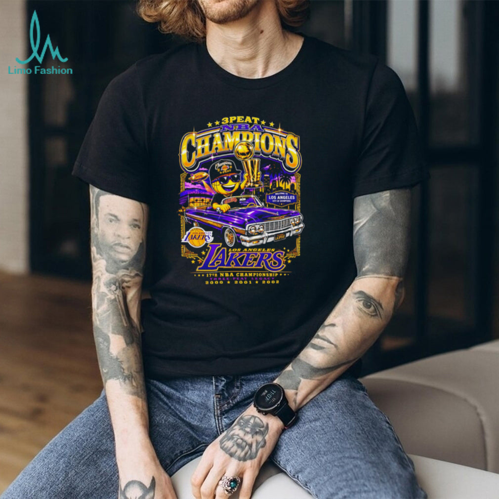 Los Angeles Lakers 3 Peat NBA Champions Car T Shirt