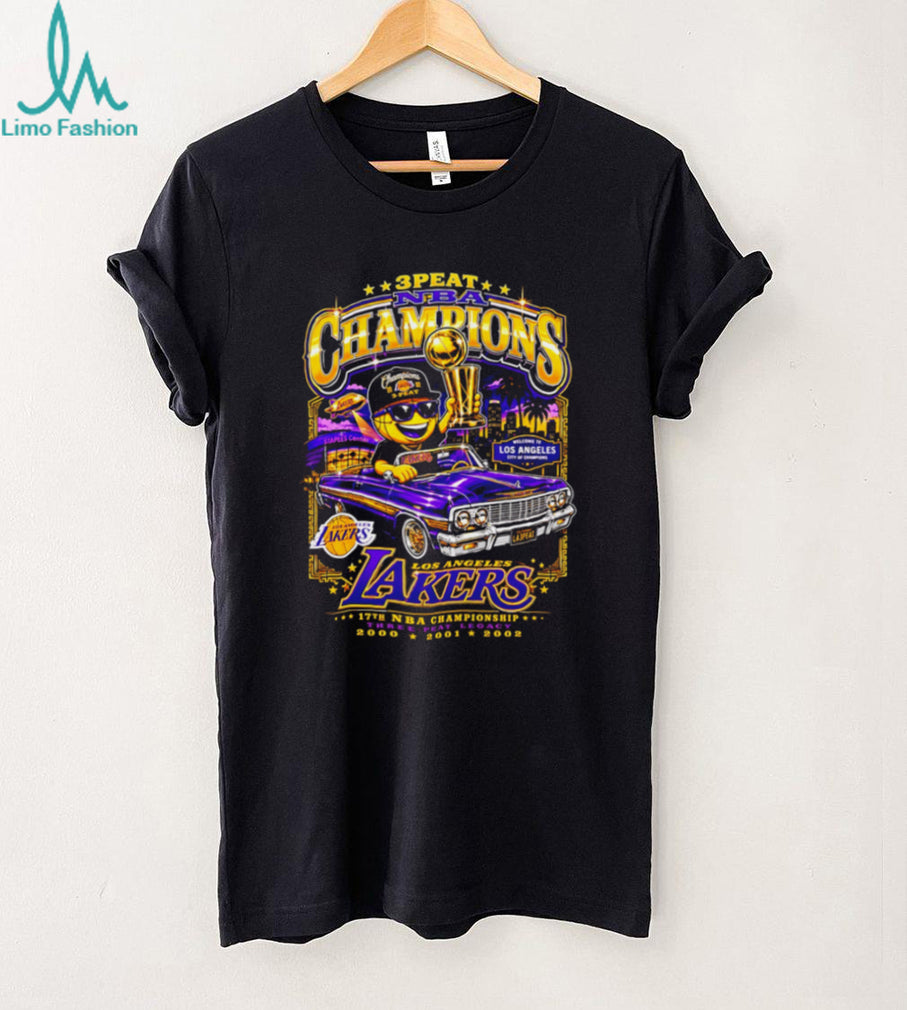 Los Angeles Lakers 3 Peat NBA Champions Car T Shirt