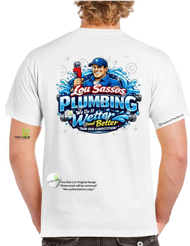 Lou Sassos Plumbing - Men's Funny Graphic T-shirt Hoodie, Sweatshirt | PodTeesHub.com