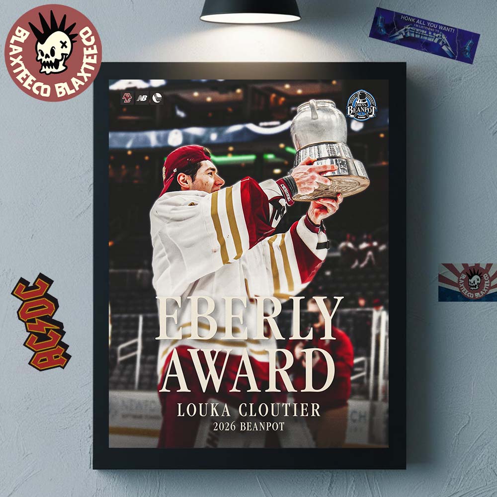 Louka Cloutier BC Eagles Men’s Hockey Win The Eberly Award Winner 2026 Beanpot Home Decor Poster Canvas