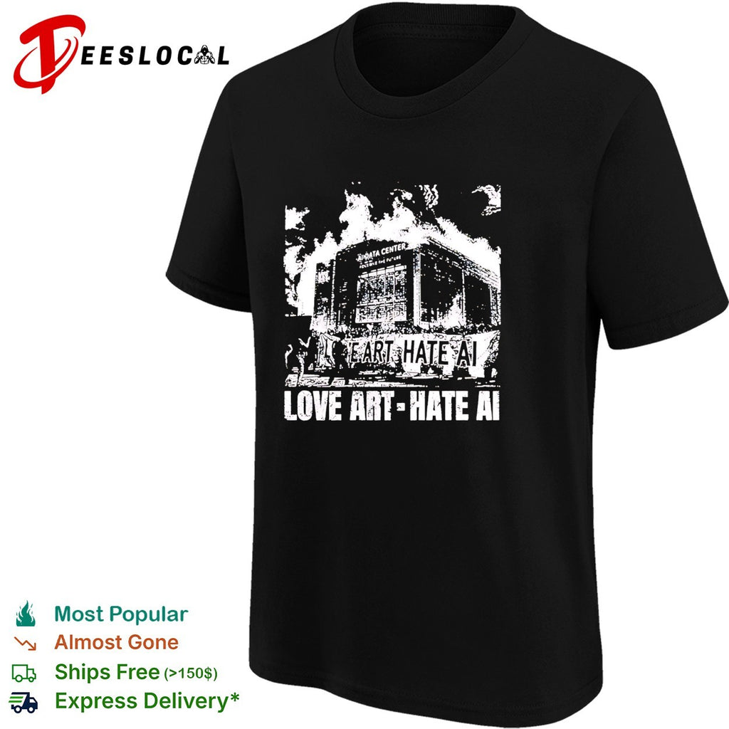 Love art hate AI protest shirt