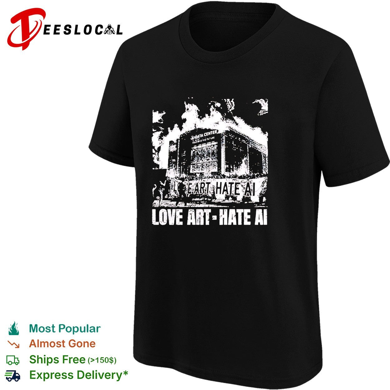 Love art hate AI protest shirt