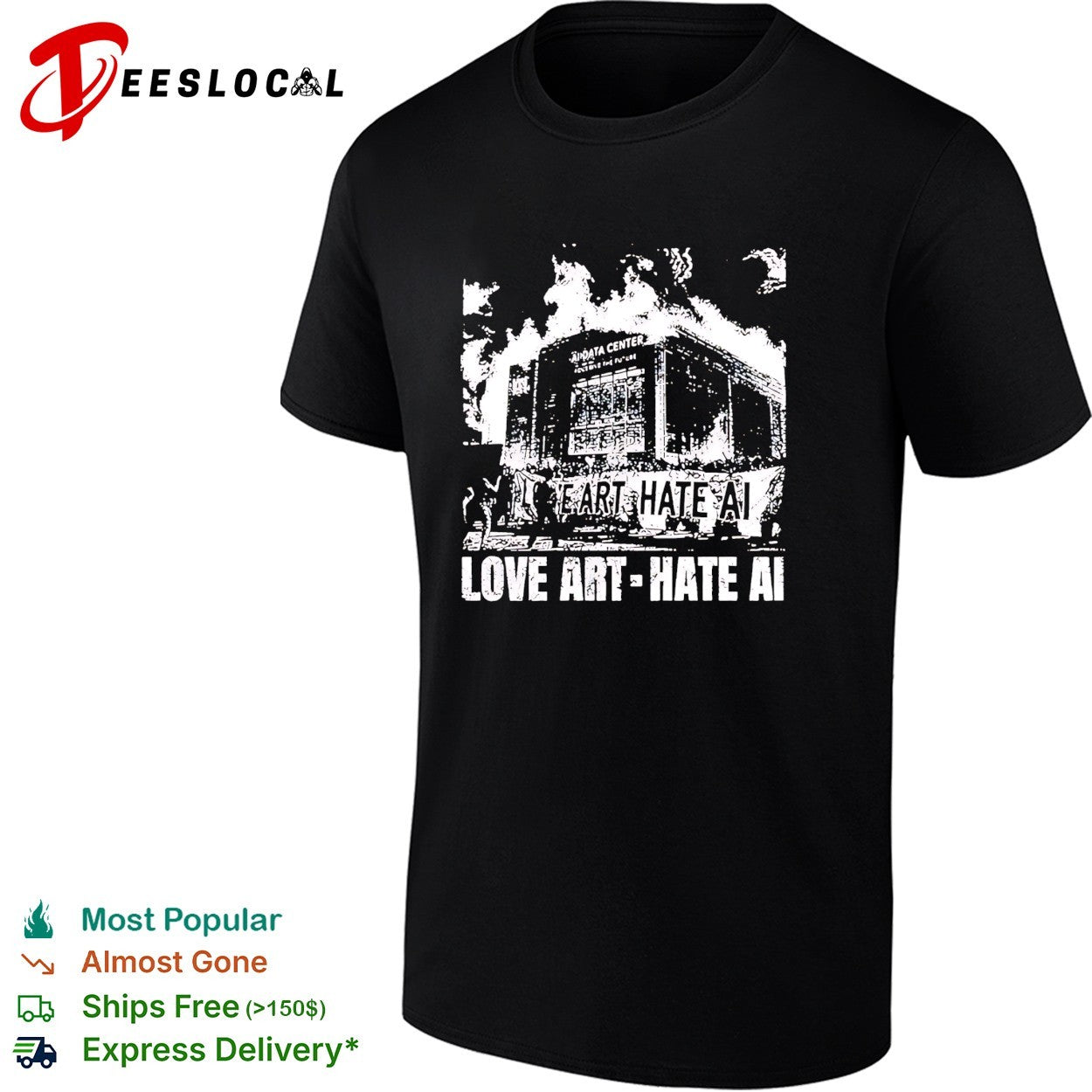 Love art hate AI protest shirt