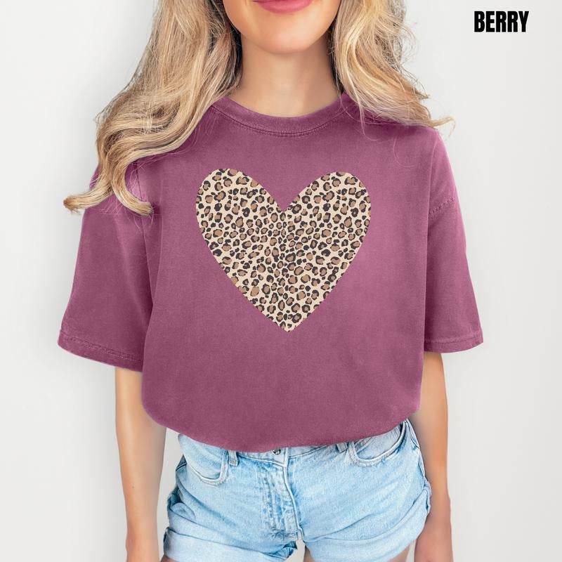 Lovely Leopard Heart Comfort Colors T-Shirt 'NLB' Hoodie, Sweatshirt | PodTeesHub.com