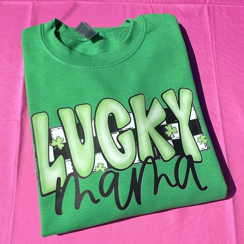 Lucky Mama Gildan Sweatshirt T-Shirts, Hoodie | PodTeesHub.com