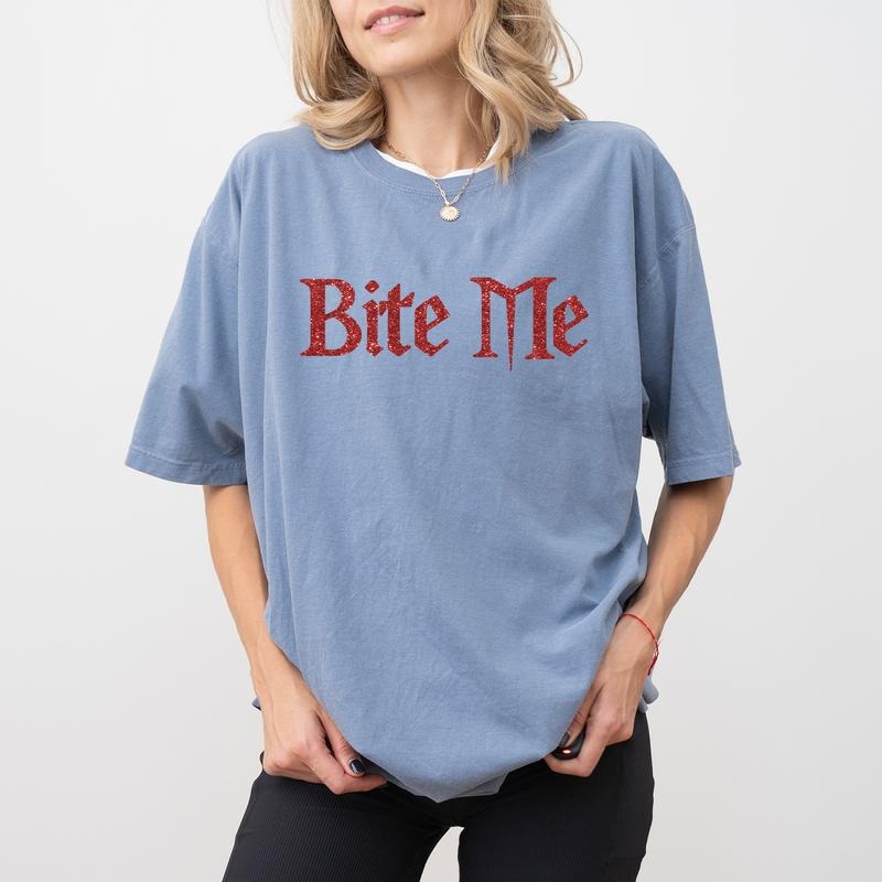 MAPTEES Bite Me Comfort Colors Shirt, Funny Sarcastic Unisex Graphic Tee, Meme T-shirt, Flirty Outfits, Adult Humor...