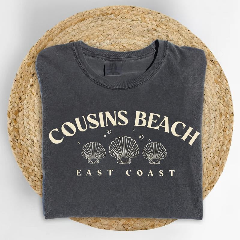 MAPTEES Cousins Beach East Coast Comfort Colors Shirt, Vintage Beach Graphic Tee, Seashell T-shirt, Beach Lover Outfits,...