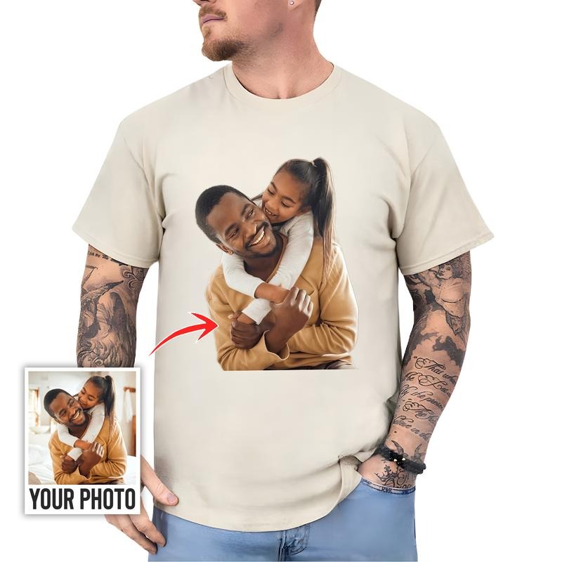 MAPTEES Custom Family Photo Graphic Tee, Personalized Gift For Husband, Custom Beloved People Image T-shirt For Men,...
