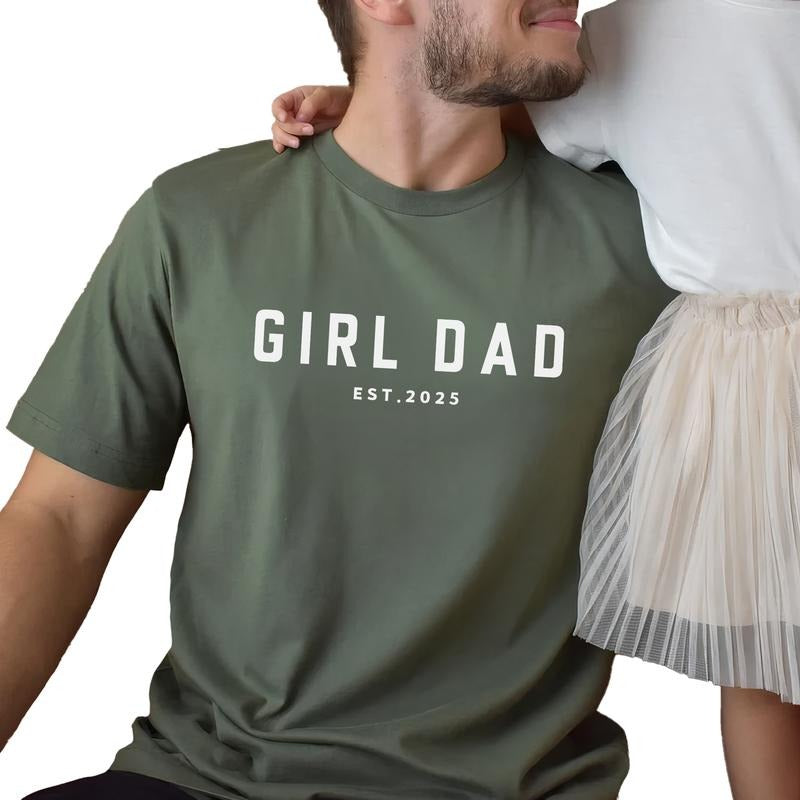 MAPTEES Custom Girl Dad Est Tee, Personalized Pregnancy Announcement T-shirt For Men, Custom Dad Of Boy Men Tee, Father's...