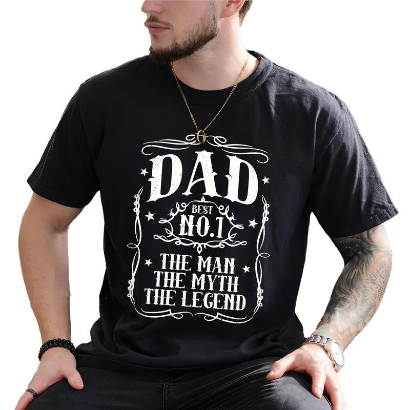 MAPTEES Dad Best No.1 The Man The Myth The Legend Graphic Tee, New Dad T-shirt For Men, Father's Day Gift, Gift For Dad...