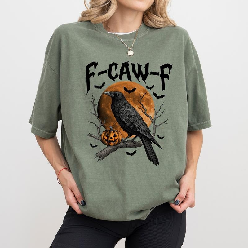 MAPTEES F-Caw-F Comfort Colors Shirt, Funny Crow Graphic Tee, Sarcastic Raven T-shirt, Crow Lovers Outfits, Funny...